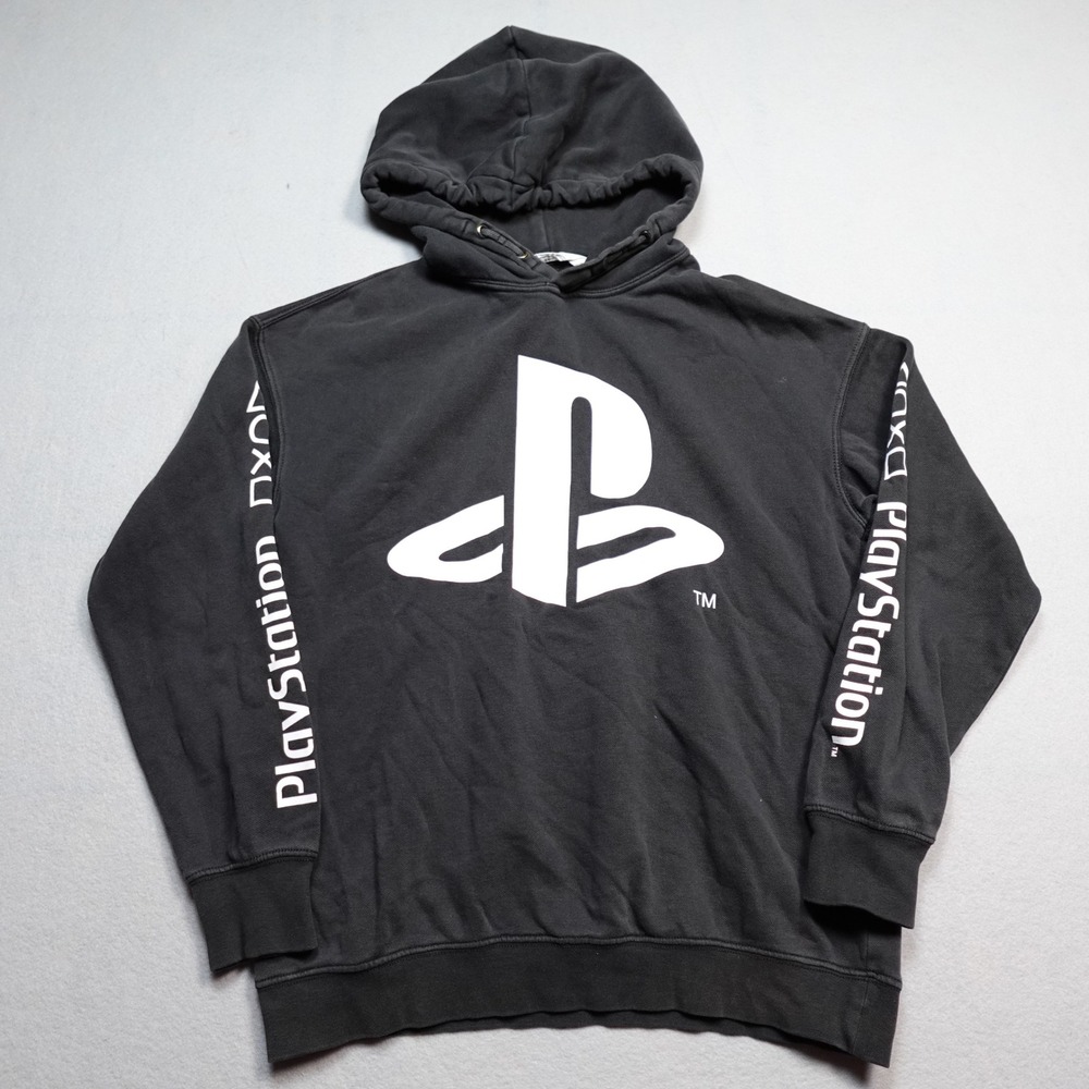 H&M PlayStation Hoodie Kids Size 14/16 Black Graphic Gaming Sweatshirt